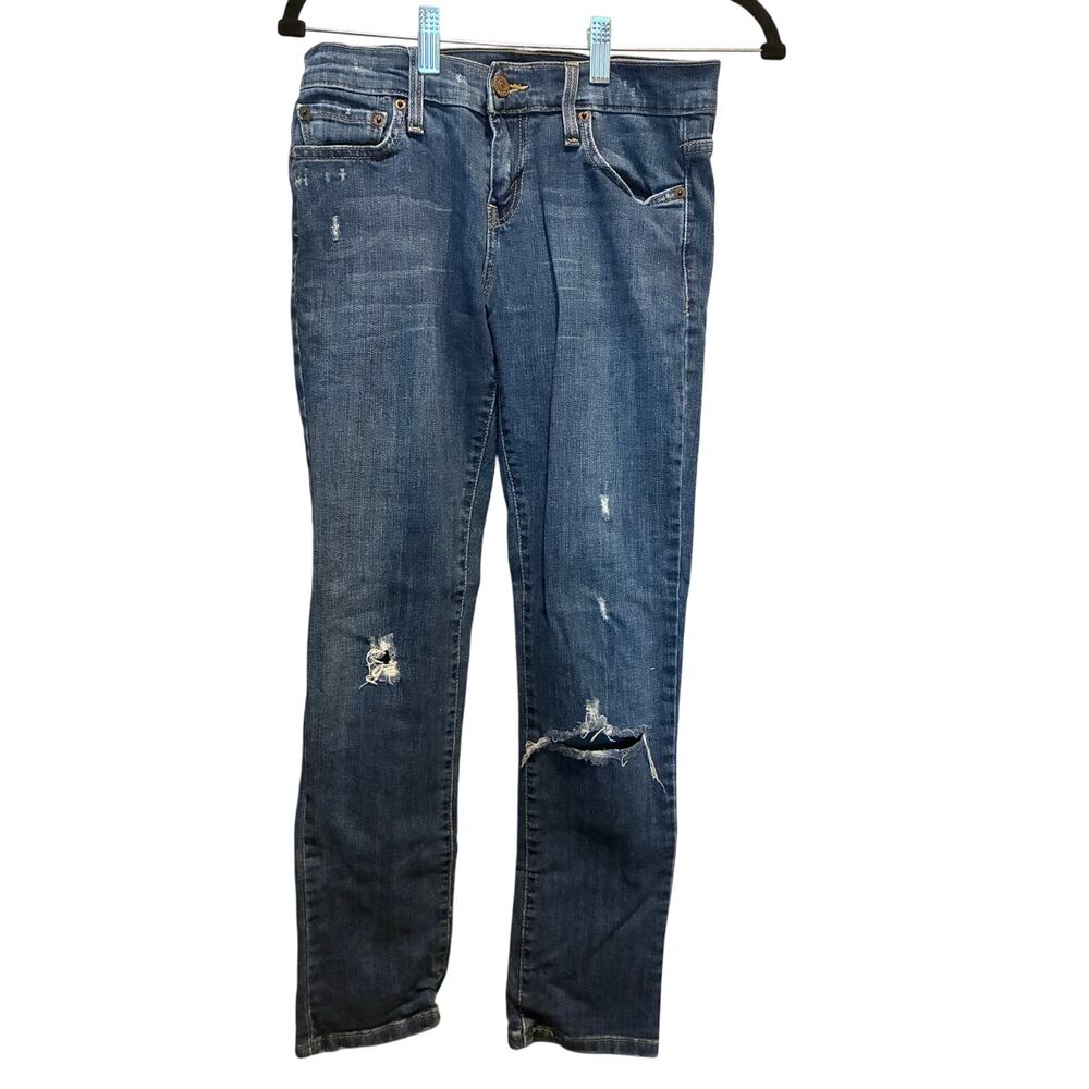 LEVI'S Women's Boyfriend 513 Jeans Size 0 Medium Distressed Button Zip